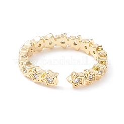 Кольцо-манжета со звездой из прозрачного кубического циркония&nbsp;X-KK-D067-34G-RS