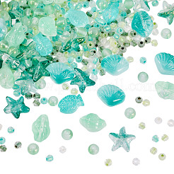 89 г прозрачных стеклянных шариков-спрей с краской 6 видов&nbsp;GLAA-TA0003-52B