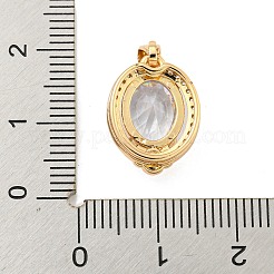 Латунные микропаве прозрачные подвески с фианитом&nbsp;KK-P263-22KCG-05