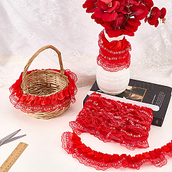 5 м двойной полиэстеровой кружевной отделки для пришивания украшений&nbsp;OCOR-CY0001-63A