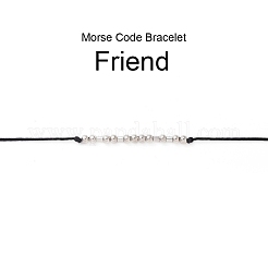 Унисекс регулируемые браслеты азбуки Морзе&nbsp;BJEW-JB05011-02