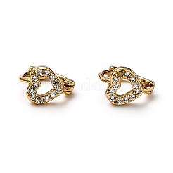 Серьги-кольца Huggie из латуни с прозрачным фианитом и прозрачным фианитом EJEW-H121-10G