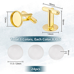 24 шт. 3-х стилевые запонки из латуни с покрытием KK-PH0006-69