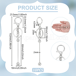 10шт. брелок для ключей из сплава с бусинами&nbsp;FIND-UN0007-24A