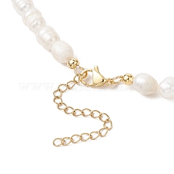 Ожерелья из натурального культивированного пресноводного жемчуга и рисовых бусин для женщин NJEW-JN05337-01