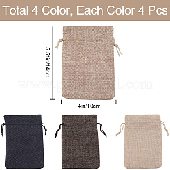 4 цвет полиэстер имитация мешковины упаковочные мешки сумки на шнурке&nbsp;ABAG-BBC0001-04B