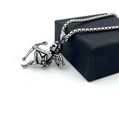 Кулон в виде ангела из нержавеющей стали 304 в стиле панк-ретро для мужчин.&nbsp;DL5553