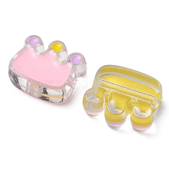 10шт 5 цвета прозрачные акриловые бусины&nbsp;ACRC-YW0001-01