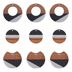 Подвески из трехцветной смолы и дерева RESI-CJ0001-15