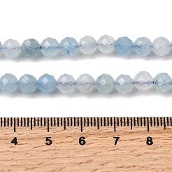 Природные Аквамарин бисер нитей G-C218-B02-6mm