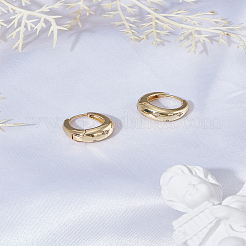 1 пара серег-колец с прозрачными кубическими цирконами и латунным паве для женщин&nbsp;EJEW-LP0004-59G