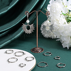 12 шт. 3 стиля фурнитуры для сережек-колец из нержавеющей стали 201 STAS-BBC0004-91P