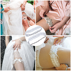 Кружевные эластичные подвязки невесты&nbsp;AJEW-WH0258-224