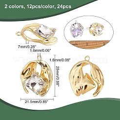 24шт 2 цвета подвески из сплава со стразами&nbsp;FIND-CA0004-92