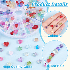 4 нитка 4 стиля прозрачные стеклянные бусины нить GLAA-PH0003-35