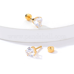 Женские серьги-гвоздики в форме сердца из нержавеющей стали 201 XK4183