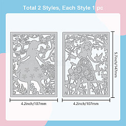 Углеродистая сталь разрезает трафареты DIY-WH0309-1740