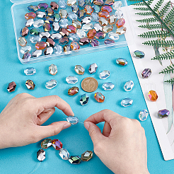 96шт 8 цвета гальванические стеклянные бусины&nbsp;EGLA-PH0001-78