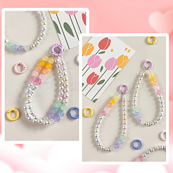 586 шт. круглые акриловые бусины с имитацией драгоценных камней OACR-SP0001-36