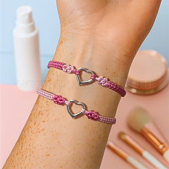 12шт 3-х цветные регулируемые нейлоновые плетеные браслеты для женщин&nbsp;BJEW-GO0002-05