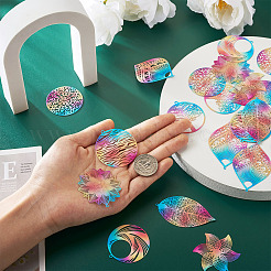 32 шт. 8 стильных филигранных подвески из нержавеющей стали 430&nbsp;STAS-BY0001-10