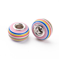 Европейские полосатые бусины из смолы&nbsp;RPDL-T003-004K