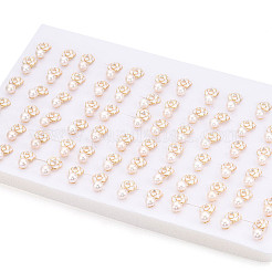 Серьги-гвоздики с цветком из натурального жемчуга в форме цветка из латуни PEAR-N020-06V