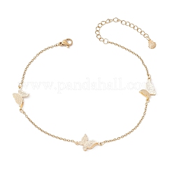 Браслеты на ногу из нержавеющей стали 304 с цепочкой-бабочкой для женщин AJEW-AN00700