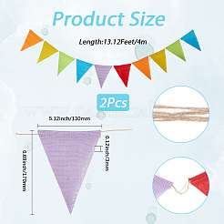 Льняные и бечевочные вымпелы флаги баннеры&nbsp;DIY-WH20001-99G