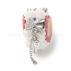 Сердце с короной полимерная глина стразы кисточка подвесные бусины CLAY-E004-01