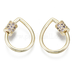 Латунь микропаве кубический цирконий винт карабин подвески с замком&nbsp;KK-R136-069E-NF