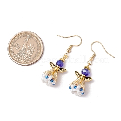 Серьги-подвески из стеклянных бусин ручной работы в виде ангела для женщин&nbsp;EJEW-MZ00395-01