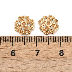 Колпачки для бусин из прозрачного кубического циркония из латуни KK-K407-44G