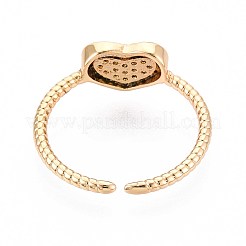 Манжеты из латуни с микро паве кубический цирконий для женщин&nbsp;KK-T071-54G