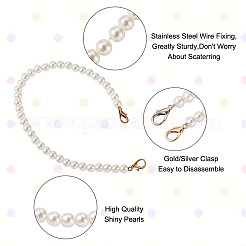 8шт 8 стиля белые акриловые круглые бусины сумка ручки FIND-TA0001-70