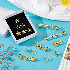 16 шт. 4 стиля броши в форме звезды из цинкового сплава JEWB-HY0001-41G