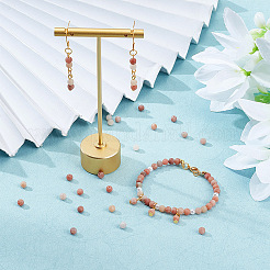 5 нить бусин из натурального мрамора и кунжутной яшмы/киви яшмы G-NB0004-42