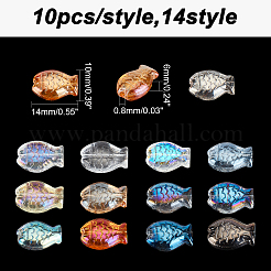 140шт 14 стиля гальванических стеклянных бусин EGLA-AR0001-14