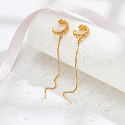 2 шт. серьги-каффы из латуни с микропаве из прозрачного кубического циркония EJEW-UN0002-87