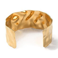 Ионное покрытие (ip) 304 нержавеющая сталь широкий открытый браслет-манжета для женщин BJEW-F461-02G