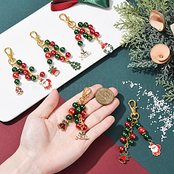 6 шт. рождественские украшения из эмалевого сплава&nbsp;HJEW-SP0001-31