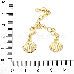 Крест латунный микро-паве кубический цирконий удлинитель цепи&nbsp;KK-Z084-05G