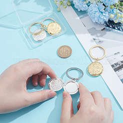 4шт 2 цвета латунный медальон подвески брелок KEYC-UN00015