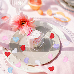 1000 шт. 5-цветная полиэстеровая губка в форме сердца-конфетти DIY-TA0012-51