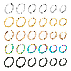 30 шт. 15 стильных серьги-кольца из хирургической нержавеющей стали 316L для девушек и женщин EJEW-TA0001-11