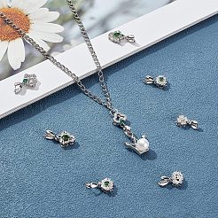 12 шт. 6-х стилевые латунные микрофибровые скобы для ледоруба с кубическим цирконием ZIRC-FH0001-09