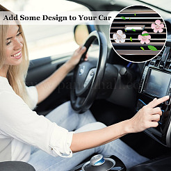 8 шт. 2-цветные эмалевые зажимы для воздуховодов автомобиля с цветочным рисунком HJEW-OC00102