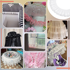 4 ярд полиэстеровой плиссированной кружевной отделки&nbsp;OCOR-PH0007-69D