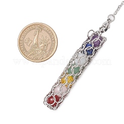 7 чакра круглая лозоходная маятниковая подвеска из натурального аметиста PALLOY-JF03658-02