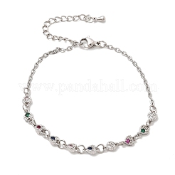 Латунь микро проложить кубического циркония браслеты ссылку&nbsp;BJEW-H639-10P